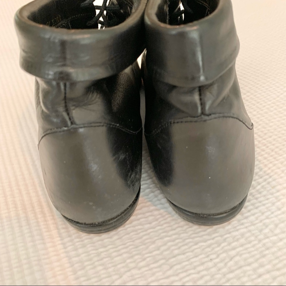 HUNT CLUB - Black Leather Flip Ankle Bootie - Picture 3 of 5